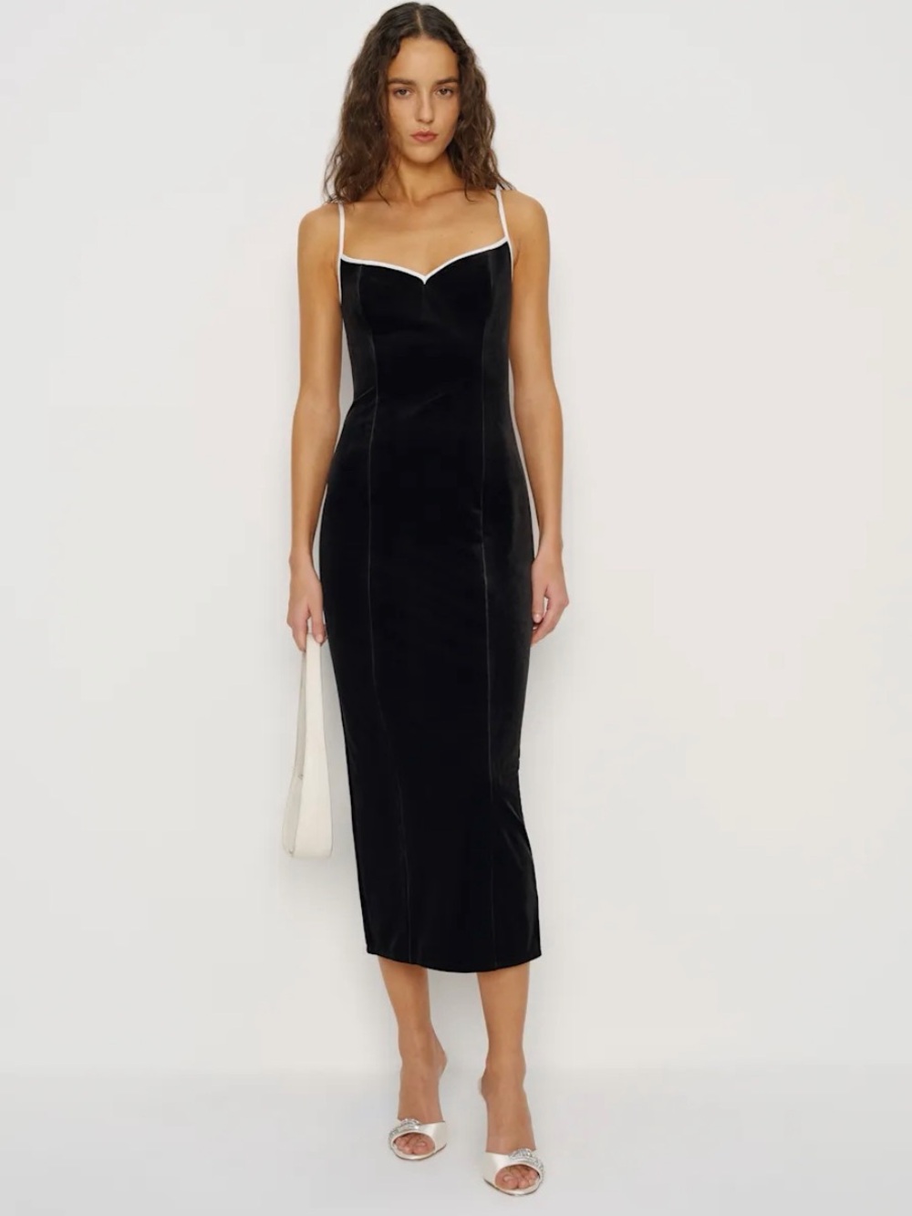 Reformation Remi Dress - black velvet - L